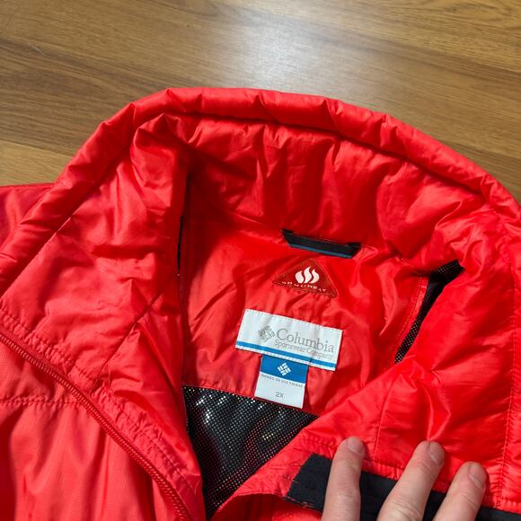 Women's Columbia Bright Red Pink Omni-Heat Insulated Winter Puffer Jacket Sz 2X - Picture 6 of 9